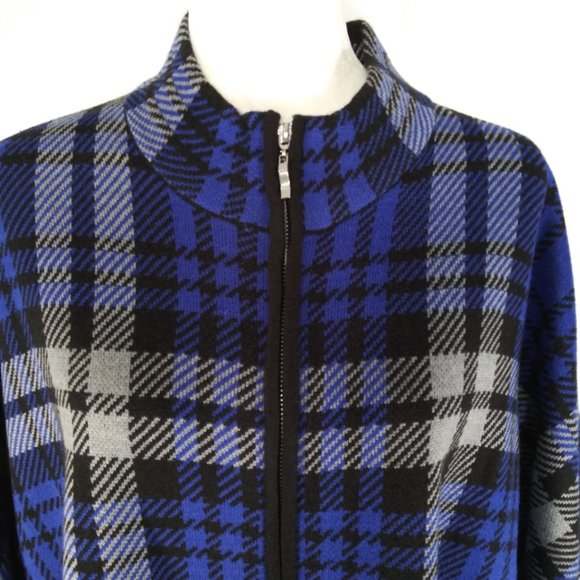 Allison Daley Sweaters - Allison Daley Blue Black Cardigan Sweater L 2105